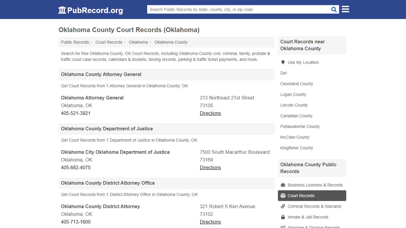 Oklahoma County Court Records (Oklahoma) - Free Public Records Search